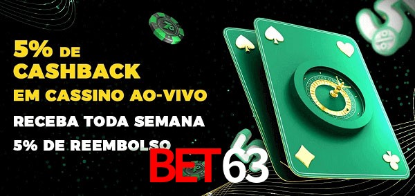 Promoções do cassino ao Vivo bet63